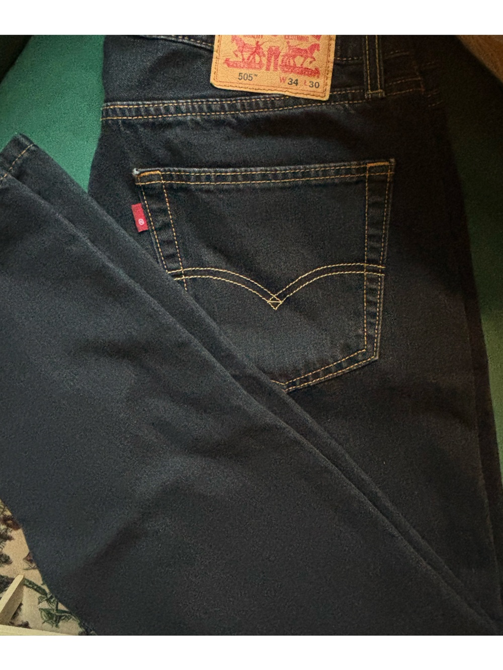 Levi's Dark Blue 505 Classic Straight Jeans